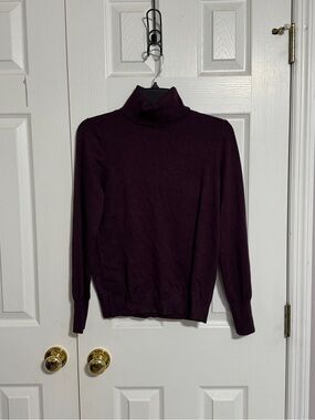 Nine West Plum Ribbed Turtleneck Sweater